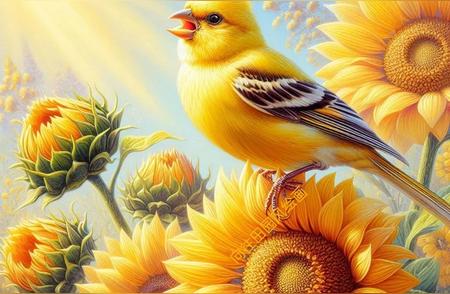 金丝雀与向日葵：一场视觉盛宴的分享
